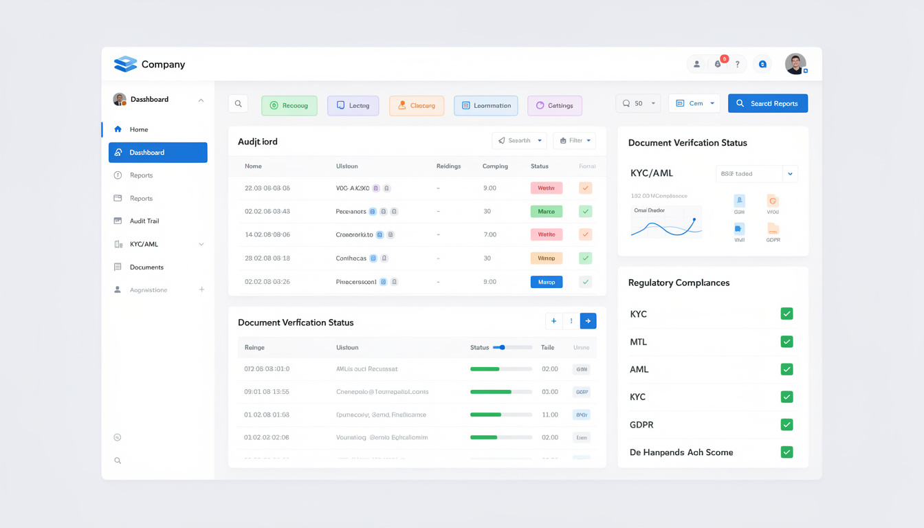 Pannello di conformità normativa con report e audit trail automatizzati