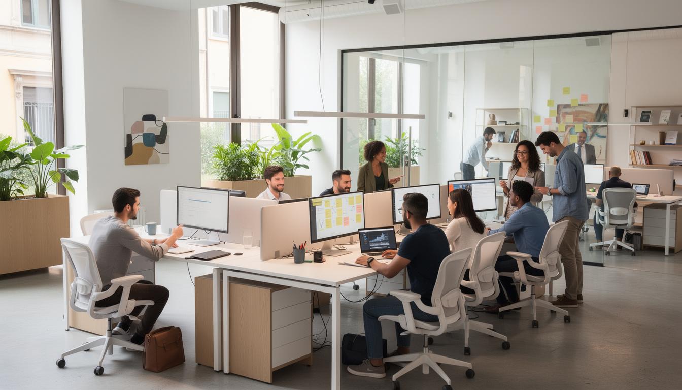 Il team di HyperGlobal Token al lavoro nella sede di Milano